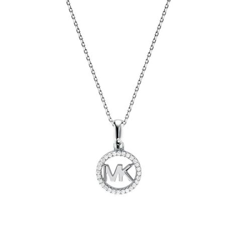 michael kors sterling silver necklace|Michael Kors initial necklace.